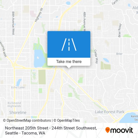 Northeast 205th Street - 244th Street Southwest map
