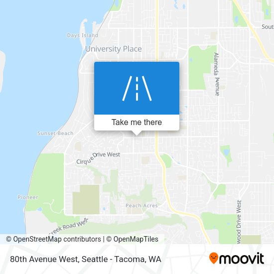 80th Avenue West map