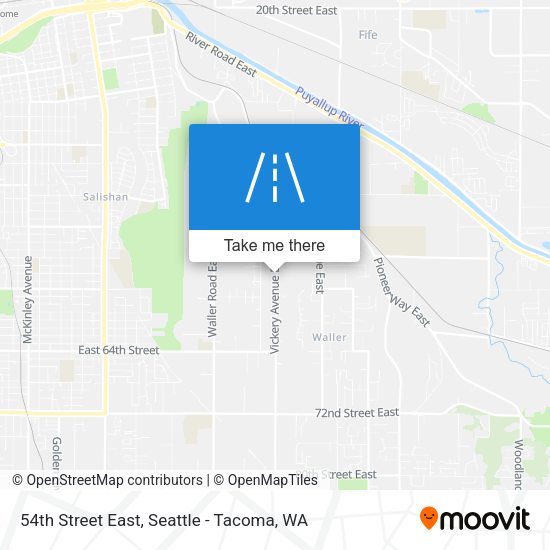 54th Street East map