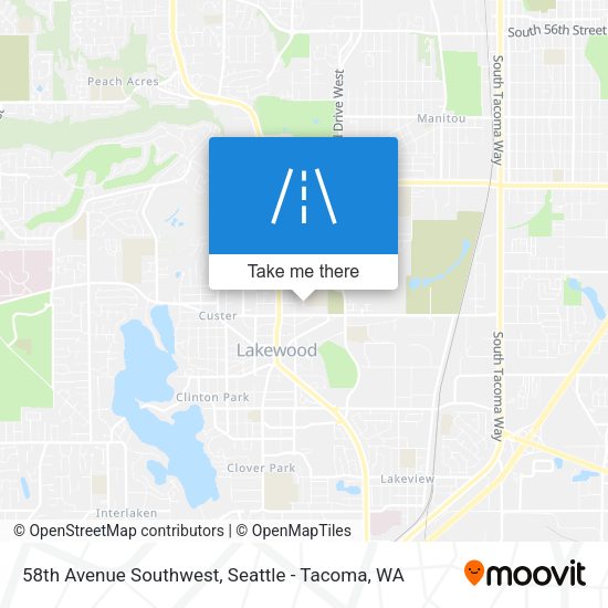 58th Avenue Southwest map