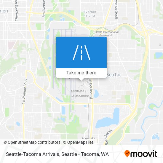 Seattle-Tacoma Arrivals map