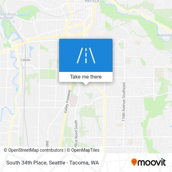 South 34th Place map