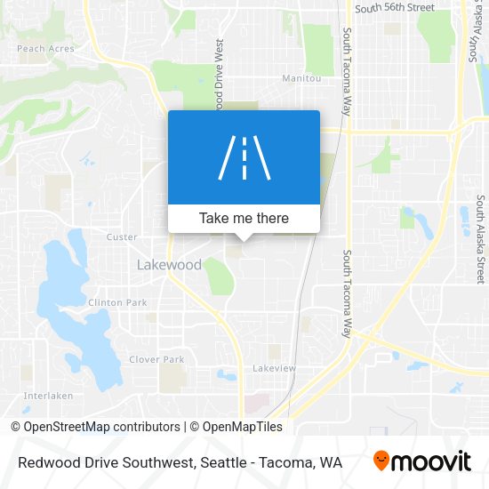 Redwood Drive Southwest map
