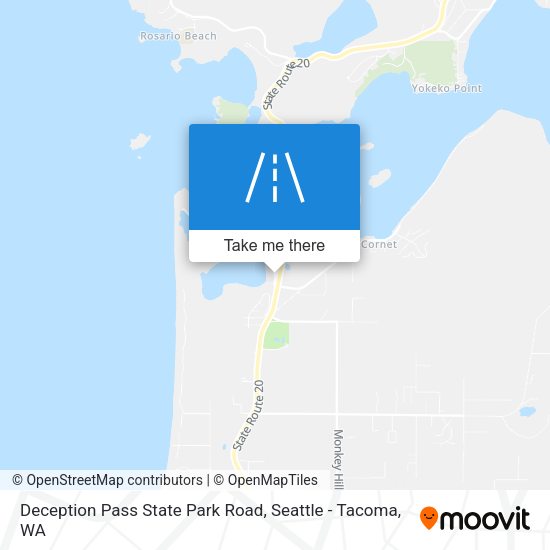 Deception Pass State Park Road map