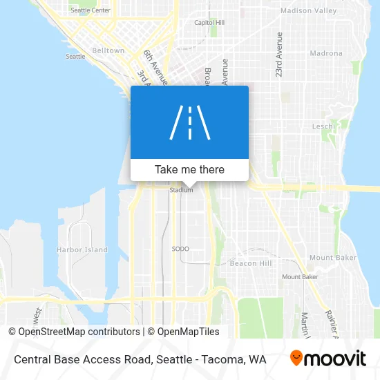 Central Base Access Road map