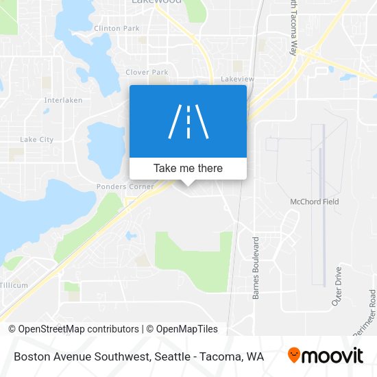 Boston Avenue Southwest map