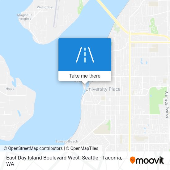 East Day Island Boulevard West map