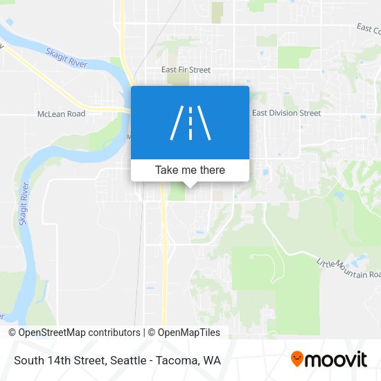 South 14th Street map