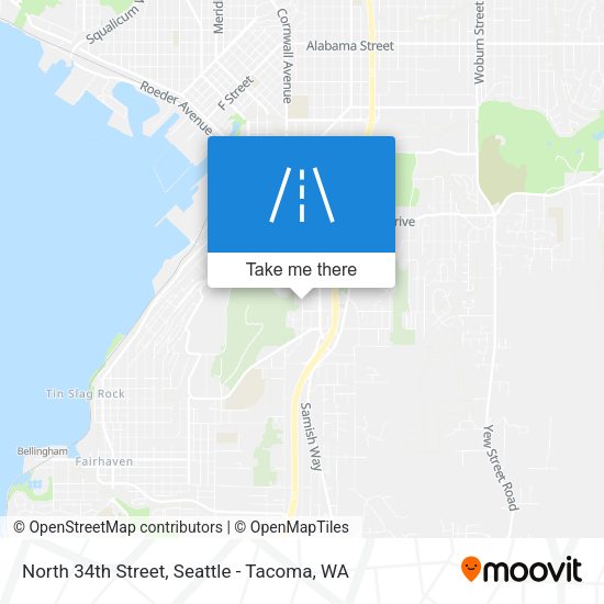 North 34th Street map