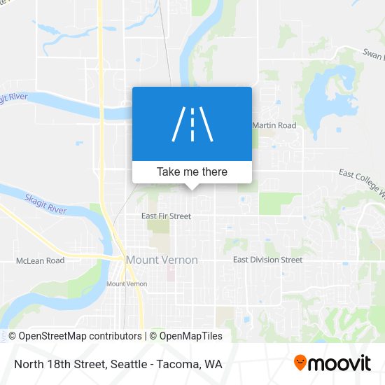 North 18th Street map
