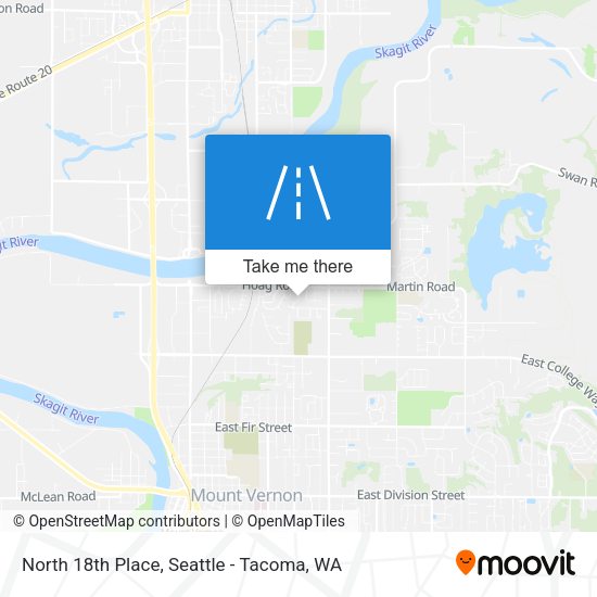 North 18th Place map