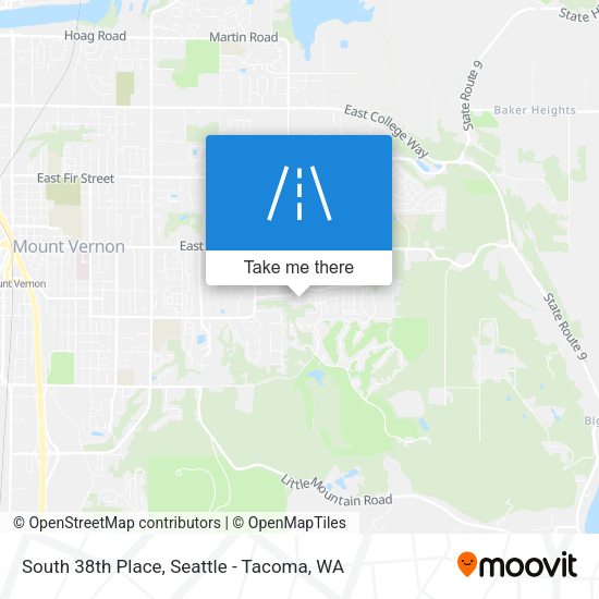 South 38th Place map