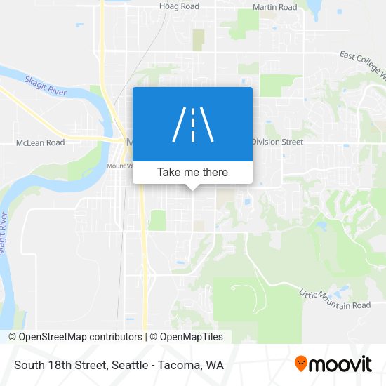 South 18th Street map