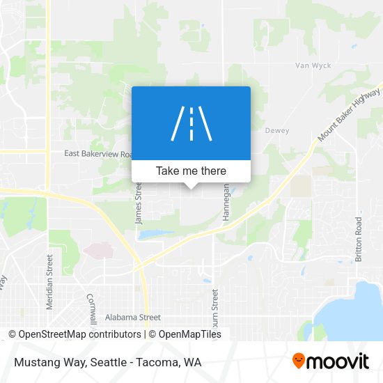 Mustang Way map