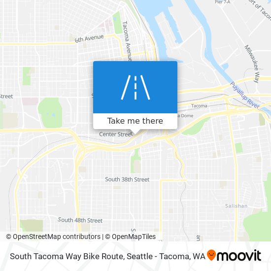 Mapa de South Tacoma Way Bike Route