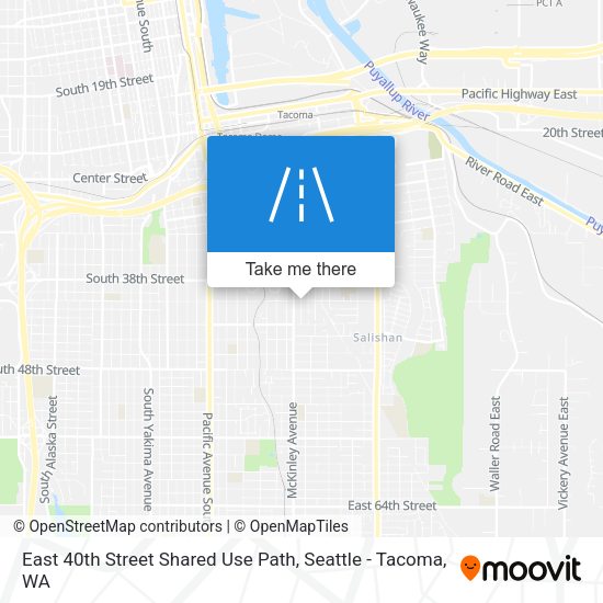 Mapa de East 40th Street Shared Use Path