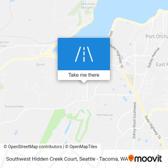 Mapa de Southwest Hidden Creek Court