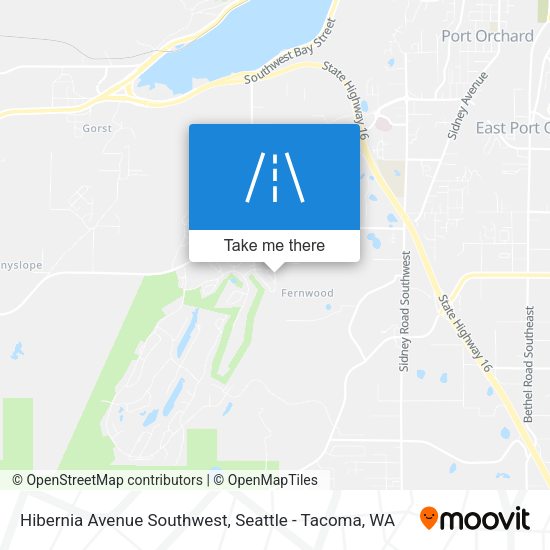 Hibernia Avenue Southwest map