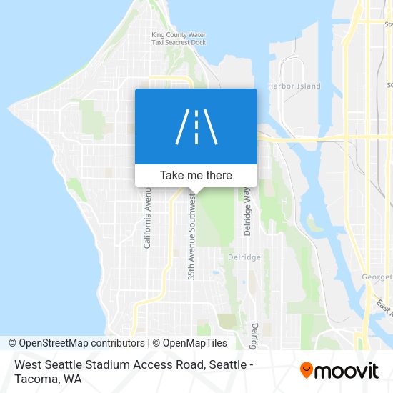 Mapa de West Seattle Stadium Access Road