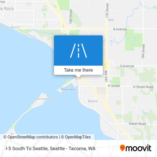 I-5 South To Seattle map