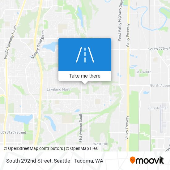 South 292nd Street map