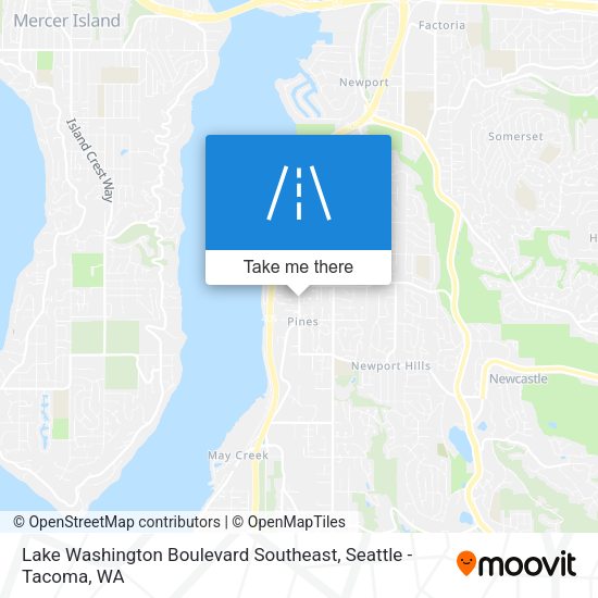 Mapa de Lake Washington Boulevard Southeast