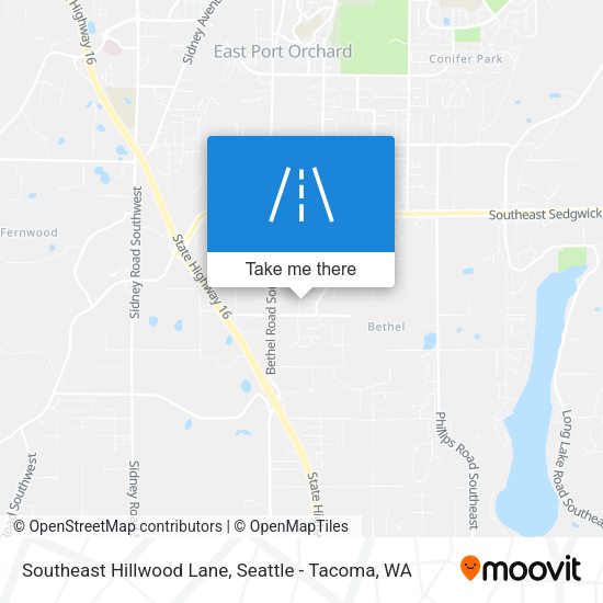 Southeast Hillwood Lane map