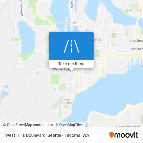 West Hills Boulevard map