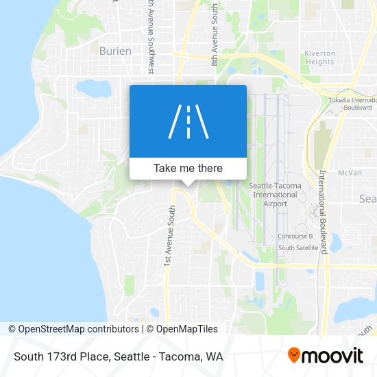 South 173rd Place map