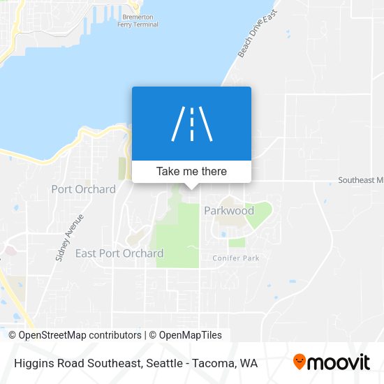 Higgins Road Southeast map