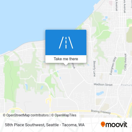 58th Place Southwest map