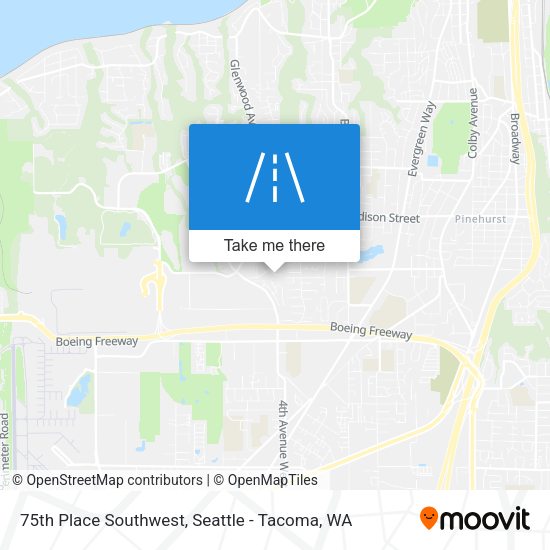 75th Place Southwest map