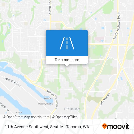 11th Avenue Southwest map