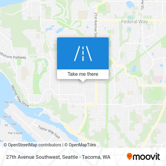 27th Avenue Southwest map
