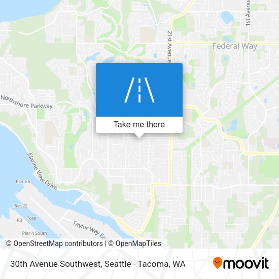 30th Avenue Southwest map