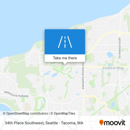 34th Place Southwest map