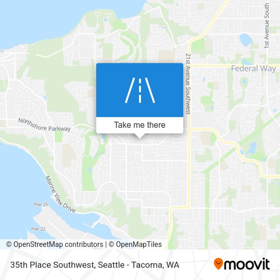 Mapa de 35th Place Southwest