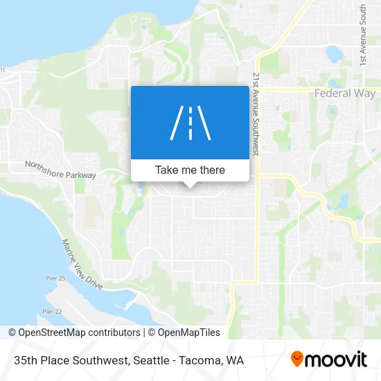 35th Place Southwest map