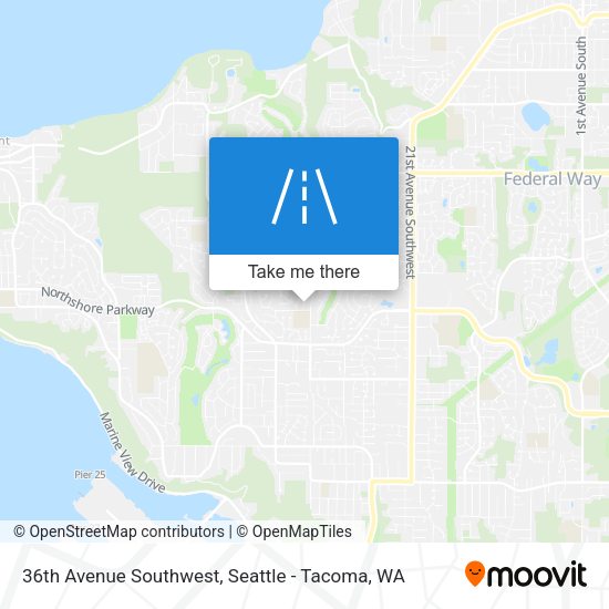 36th Avenue Southwest map