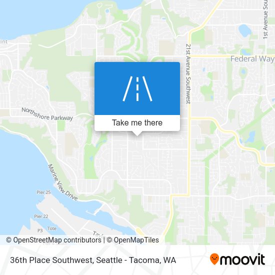Mapa de 36th Place Southwest