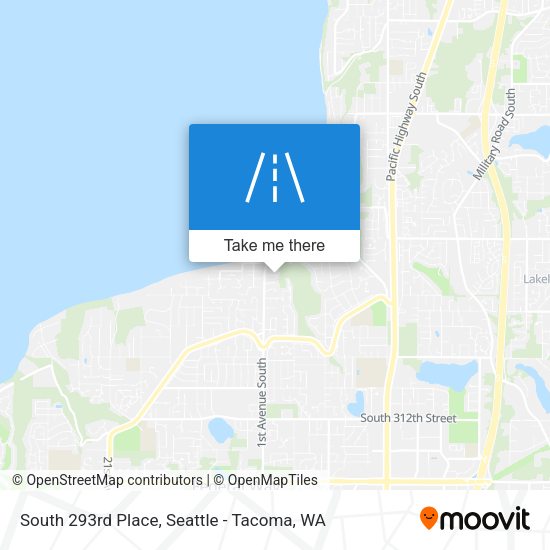 South 293rd Place map