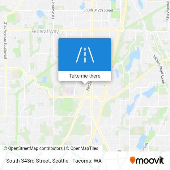 South 343rd Street map