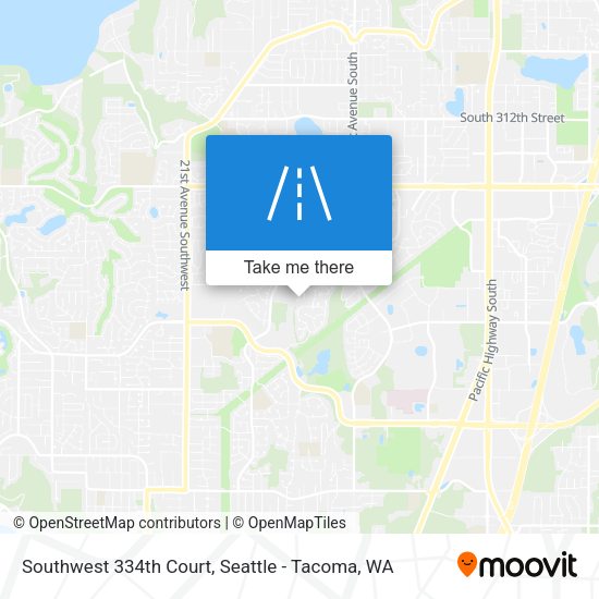 Southwest 334th Court map