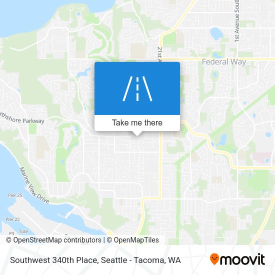 Southwest 340th Place map