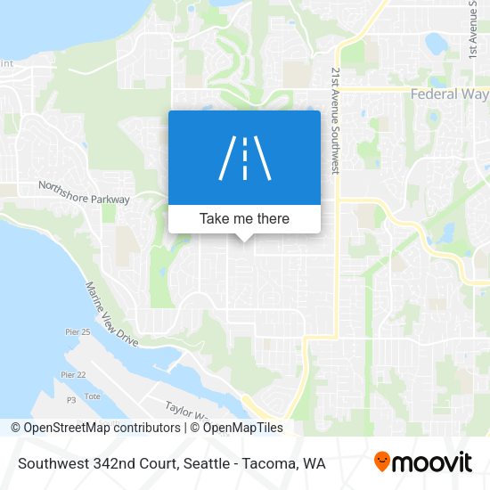 Southwest 342nd Court map