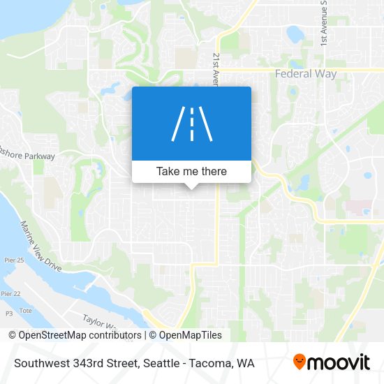 Southwest 343rd Street map