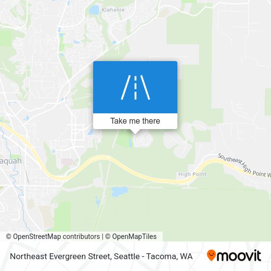 Northeast Evergreen Street map