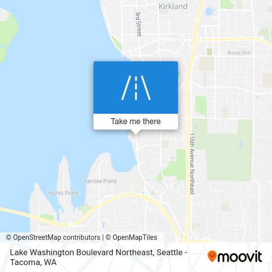 Lake Washington Boulevard Northeast map