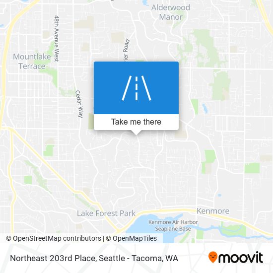 Northeast 203rd Place map