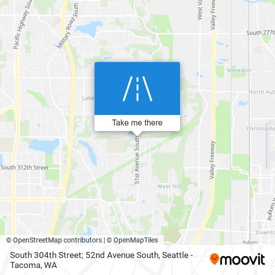 South 304th Street; 52nd Avenue South map